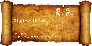 Rigler Hilda névjegykártya